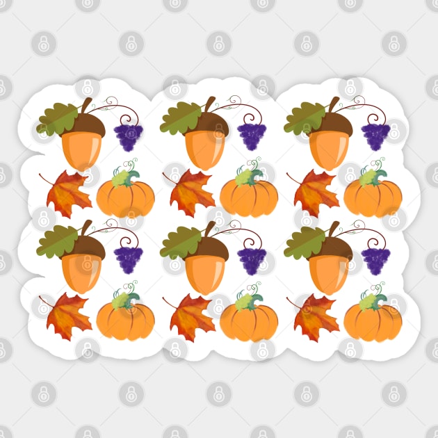 Autumn pattern 2. Sticker by Miruna Mares